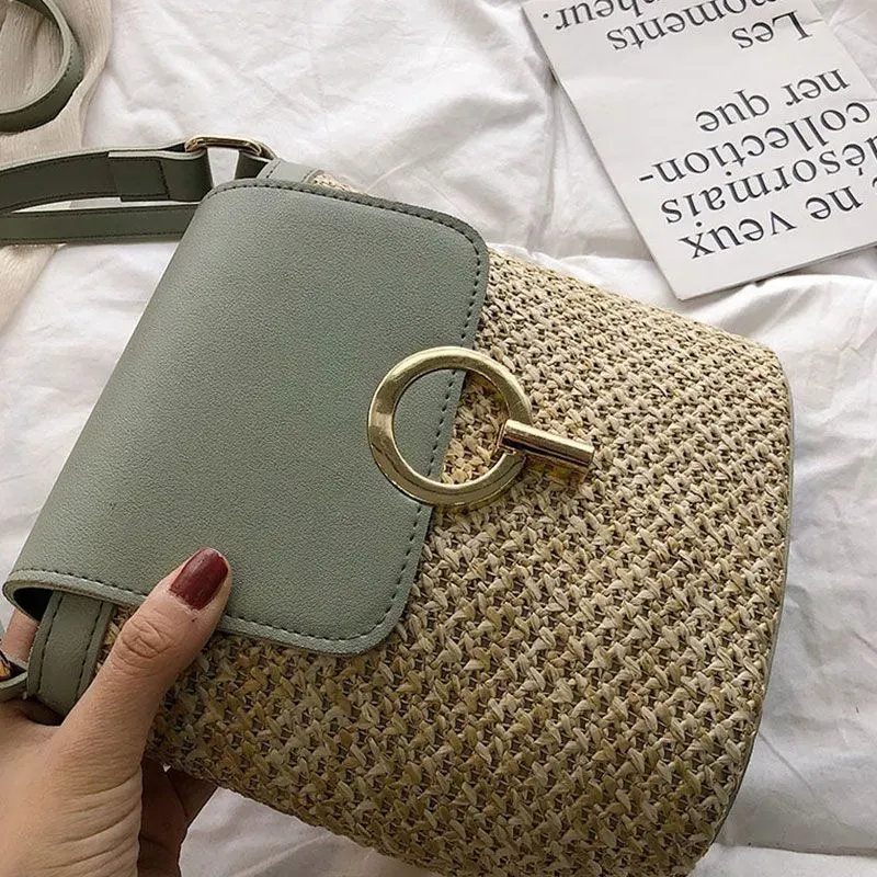 Simple Handmade Straw Woven Crossbody Bag - Image 5