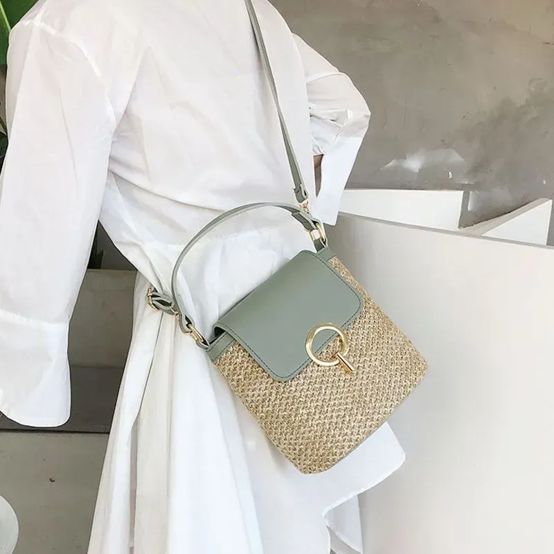 Simple Handmade Straw Woven Crossbody Bag - Image 6