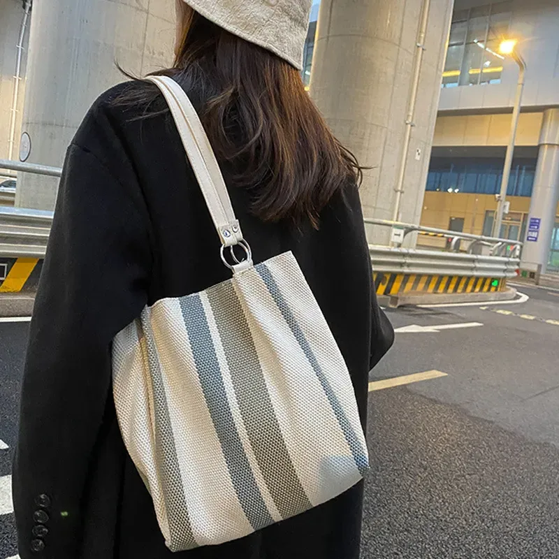 Women Fashion Color Blocking Shoulder Tote Bag - Image 3