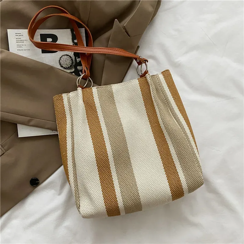 Women Fashion Color Blocking Shoulder Tote Bag - Image 4