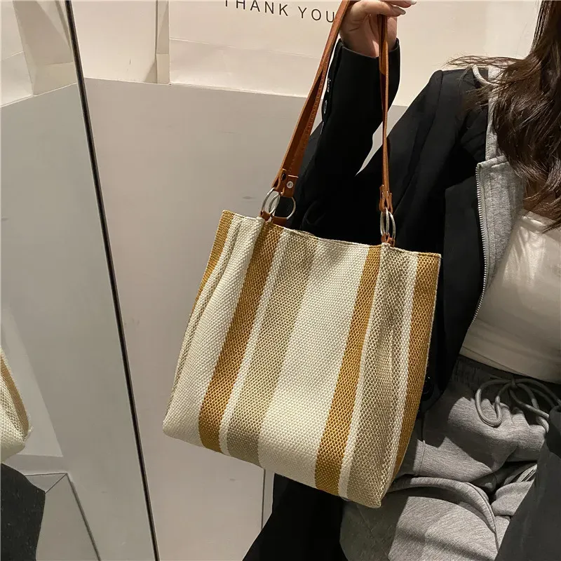 Women Fashion Color Blocking Shoulder Tote Bag - Image 8