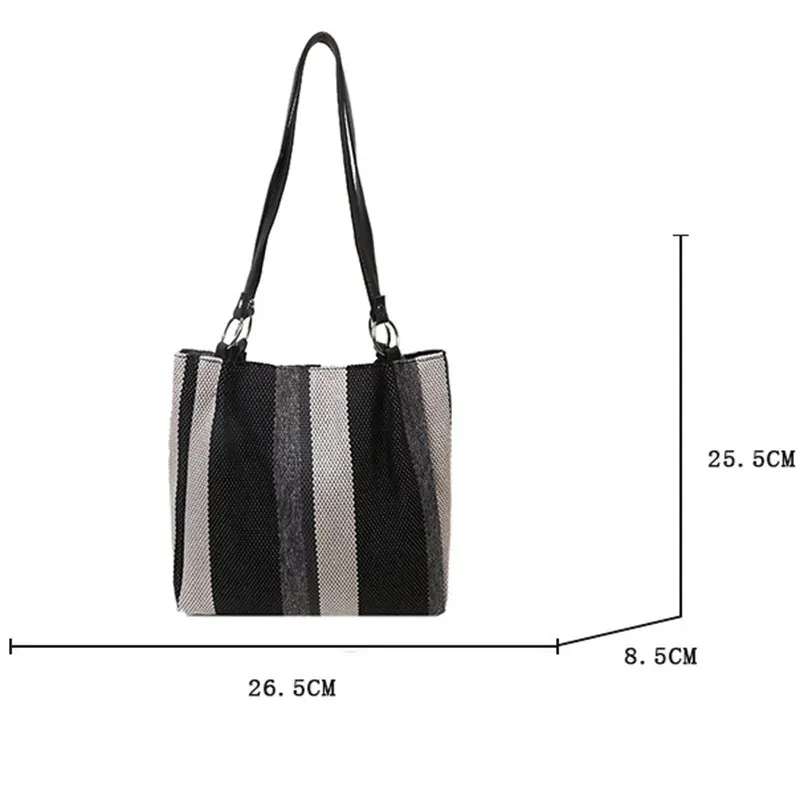 Women Fashion Color Blocking Shoulder Tote Bag - Image 12