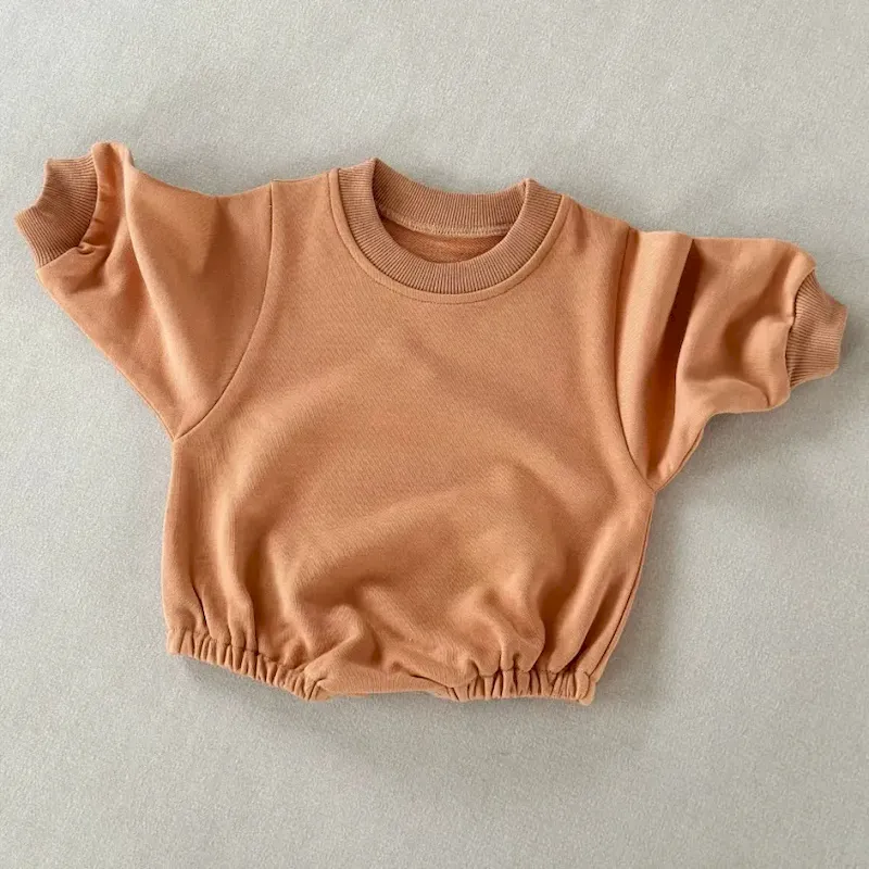 Wholesale Kids Baby Boys And Girls Fashion Simple Solid Color Round-Neck Long-Sleeve Rompers - Image 21