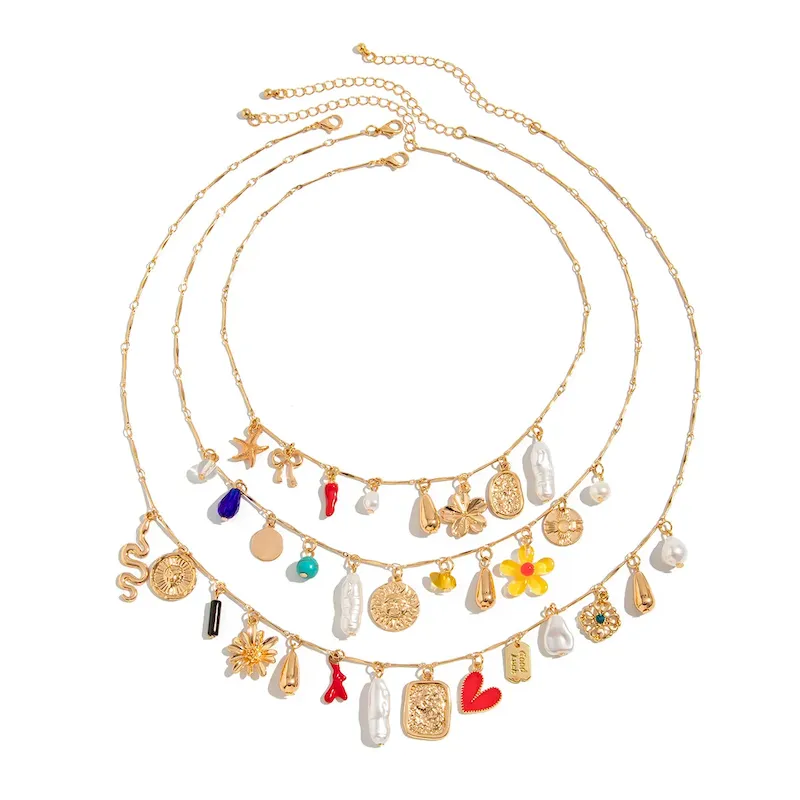 Wholesale Bohemian Multi-Element Pendant Multi-Layer Necklace - Image 5