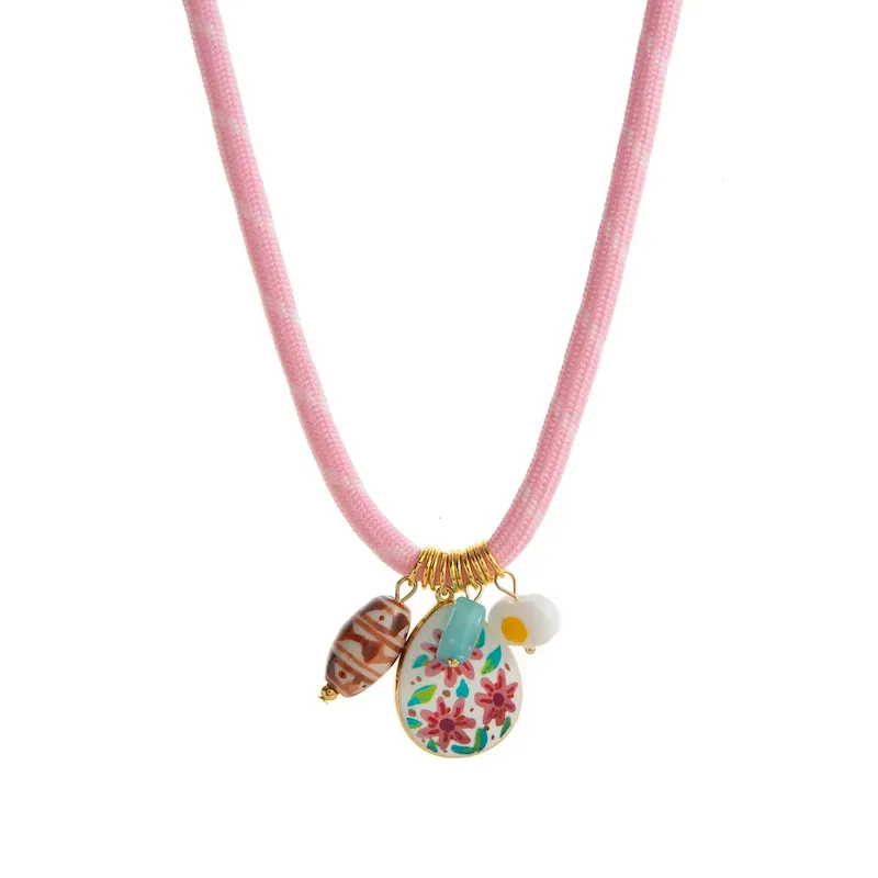 Wholesale Beach Series Necklace Marine Life Multicolor Floral Shell Pendant Silk Scarf Cloth Strip Necklace - Image 24