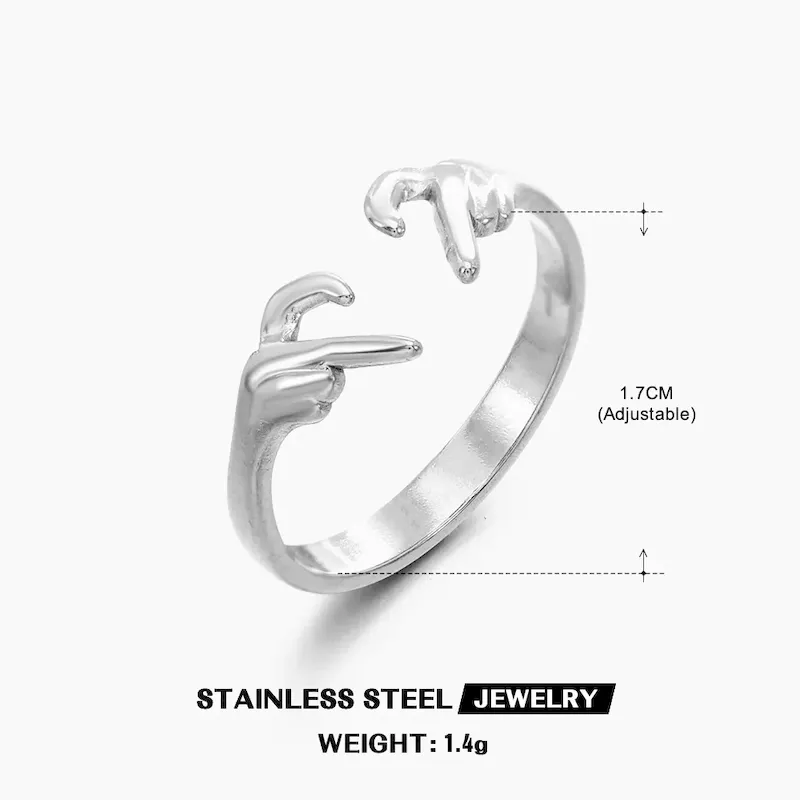 Wholesale Simple Fashion Stainless Steel Heart Ring - Image 14