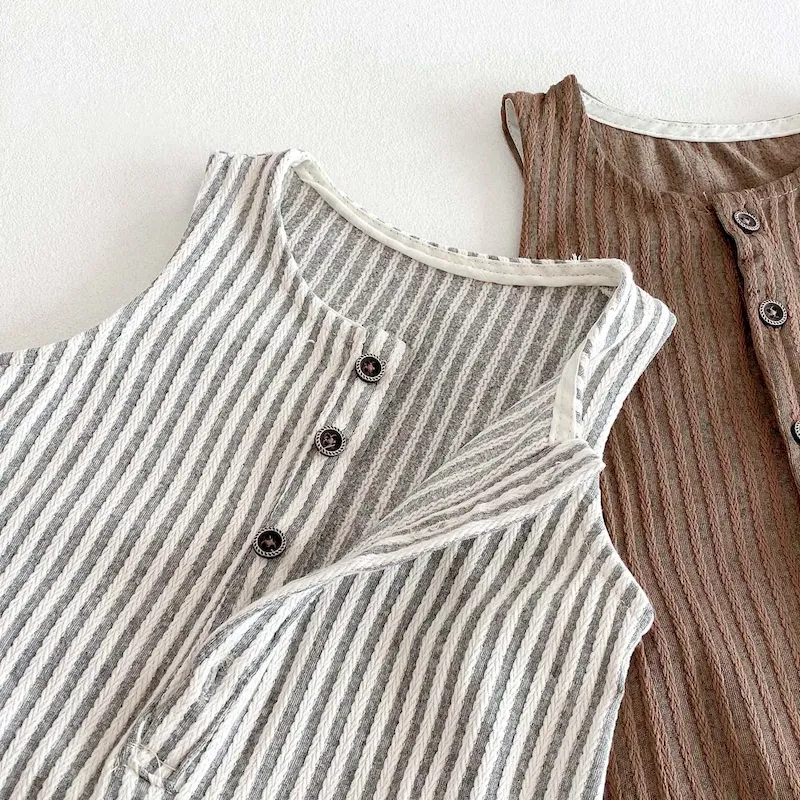 Wholesale Kids Baby Boys Casual Cute Stripe Romper - Image 4