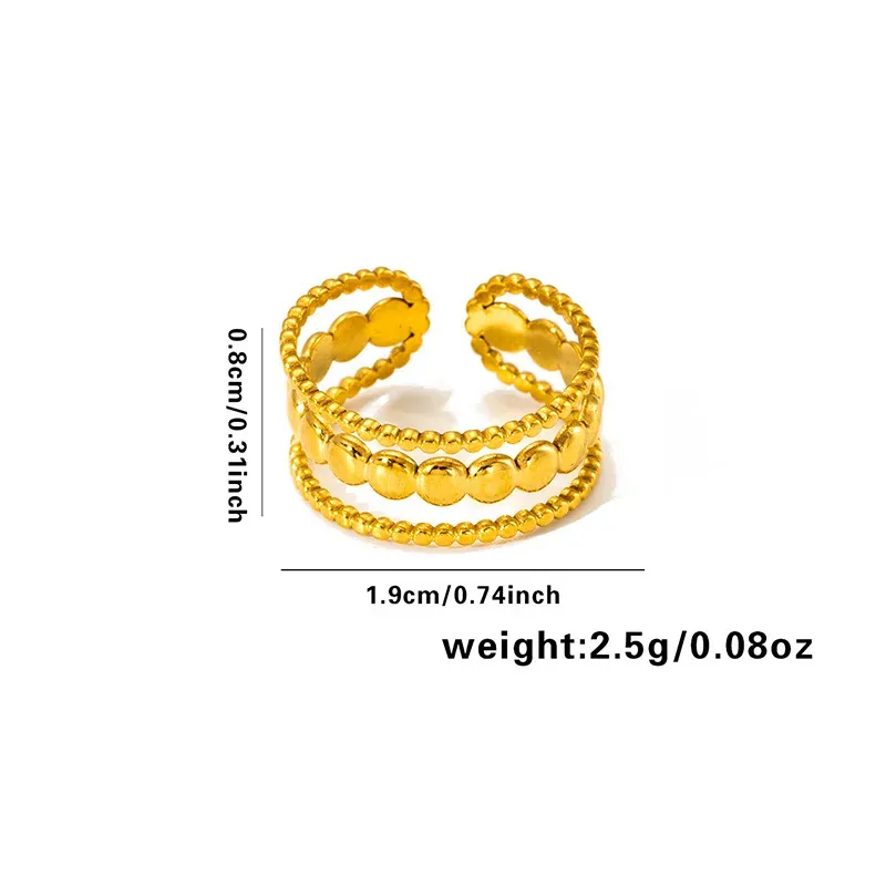 Wholesale Women Simple Geometric Leaf Heart-Shaped Titanium Steel Open Ring - Image 17