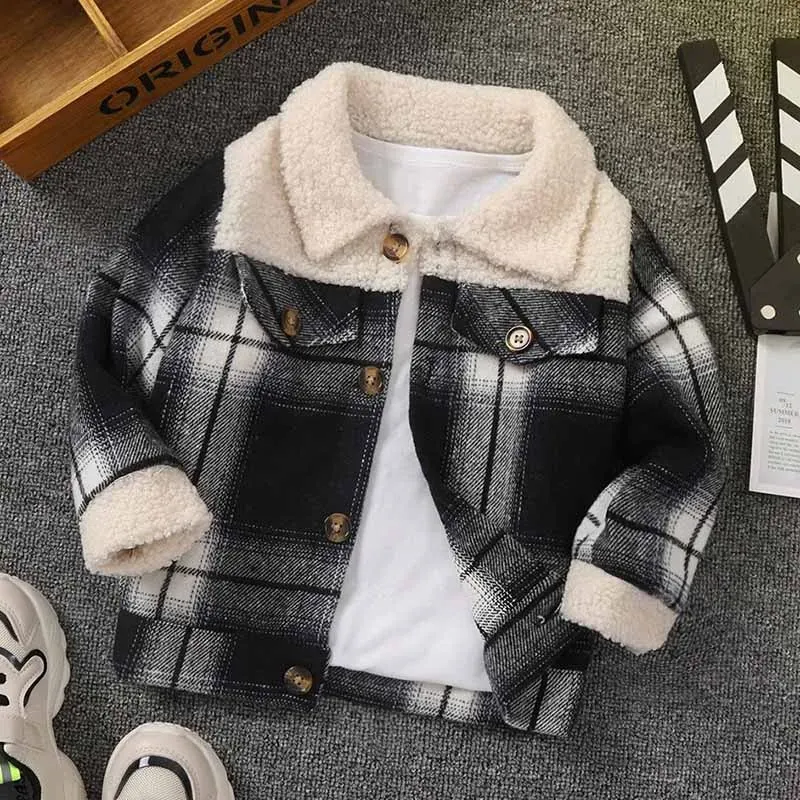Wholesale Kids Baby Boys Girls Spring Autumn Casual Long Sleeve Plush Coat
