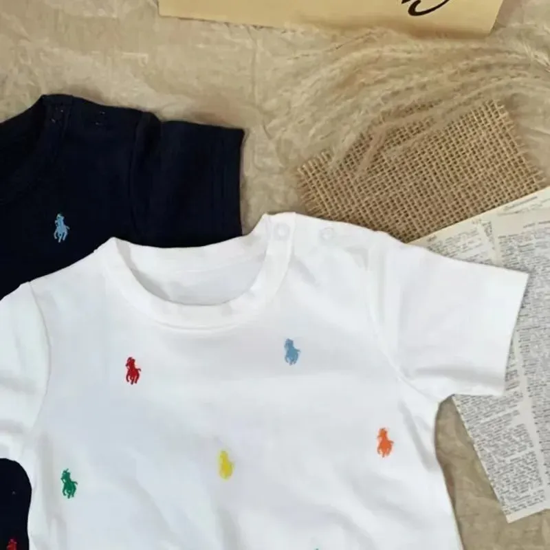 Wholesale Newborn Baby Summer Short-Sleeved Climbing Rompers - Image 3