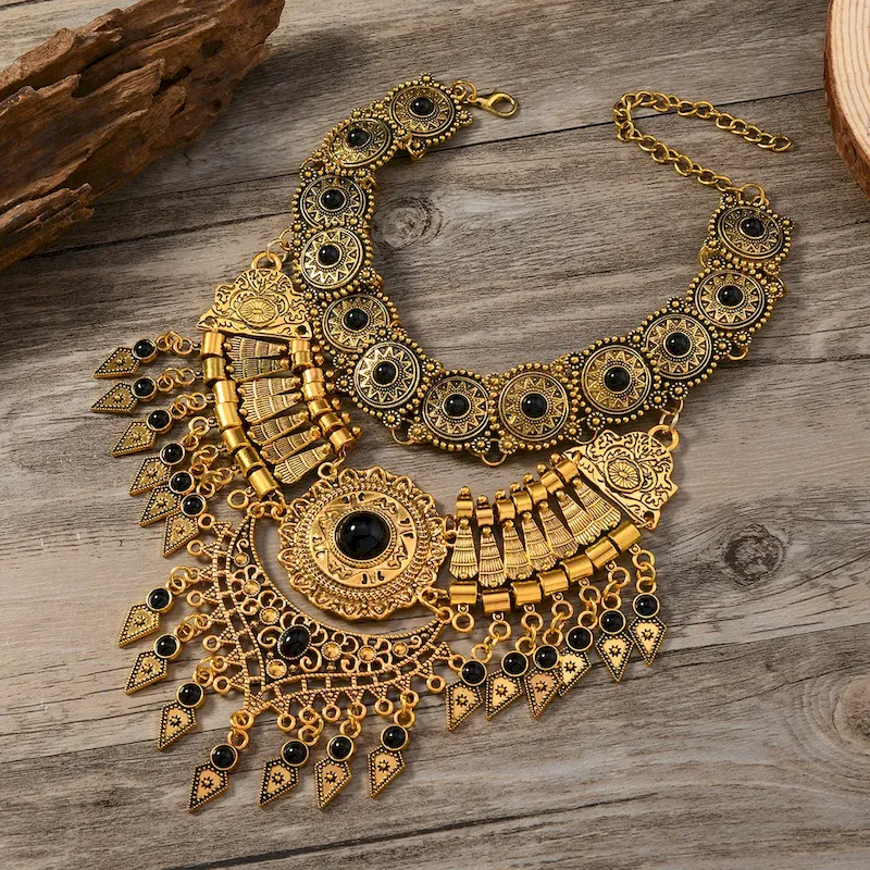 Wholesale Vintage Ethnic Exaggerated Water Drop Tassel Necklace - Image 6