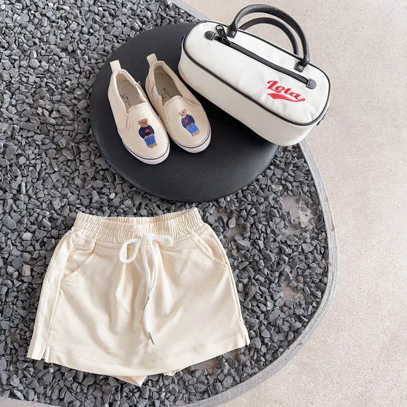 Wholesale Toddler Girls Boys Summer Solid Candy Color Drawstring Shorts - Image 3