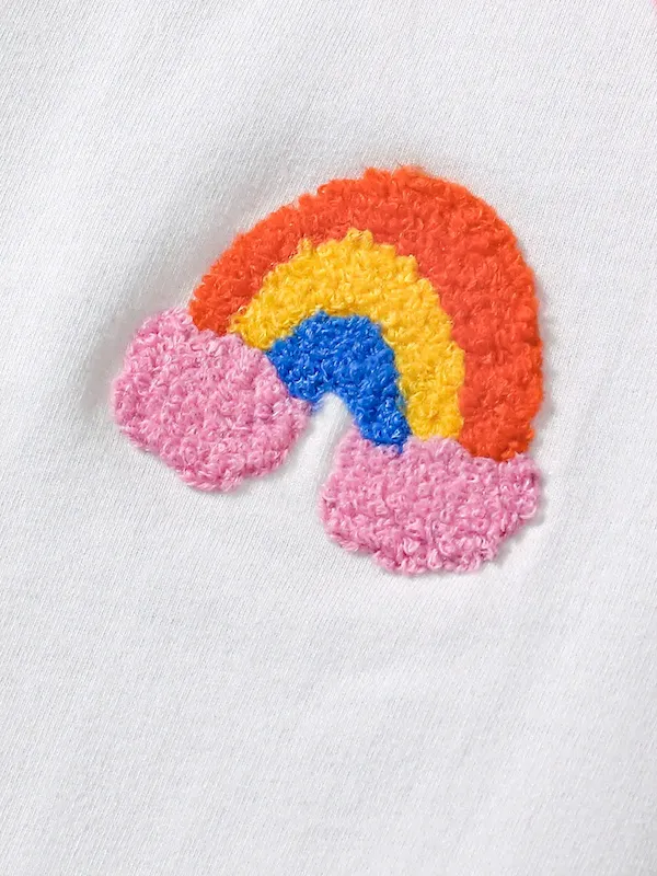 Wholesale Kids Toddler Girls Casual Rainbow Short Sleeve T-Shirt Shorts Sets - Image 3