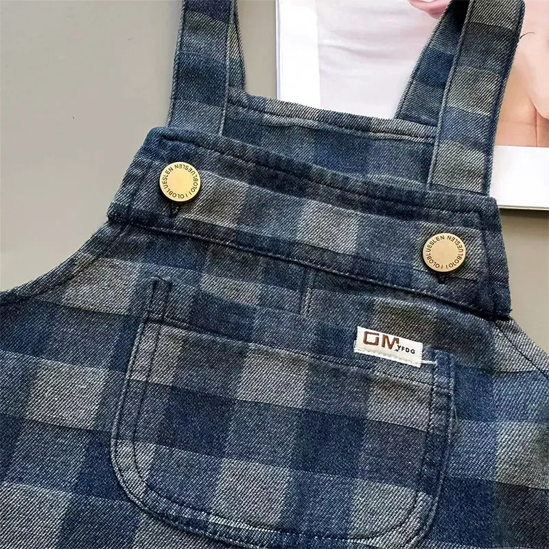 Wholesale Kids Boys Plaid Suspender Rompers - Image 4