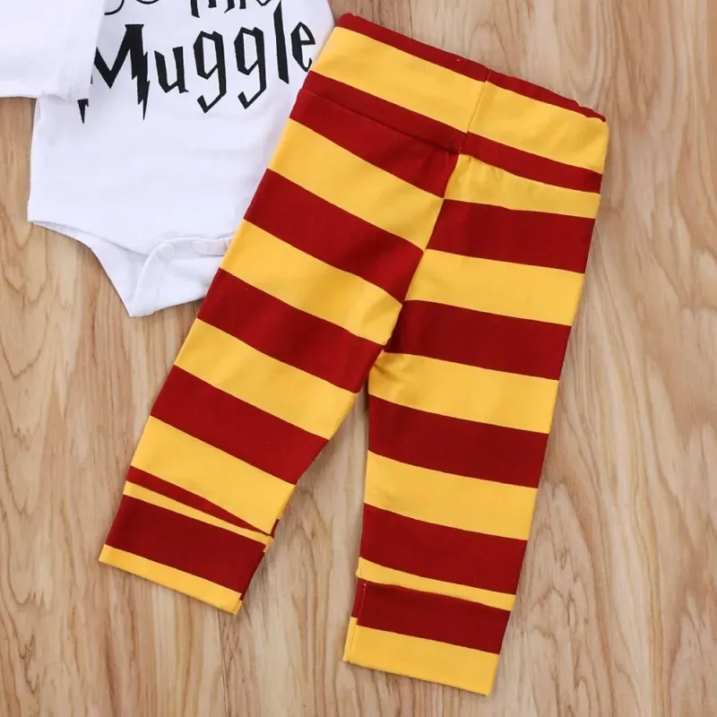 Wholesale Kids Baby Girl Boy Fashion Harry Potter Short Sleeve Romper Three Piece Set - Image 5