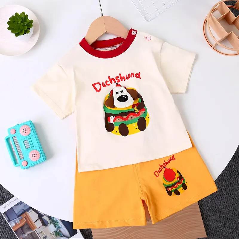 Wholesale Boy'S Fashion Stripe Print Top And Shorts Two-Piece Set - Image 7