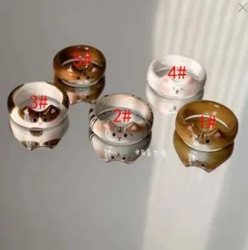 Wholesale Cartoon Cute Drop Glaze Cat Ring - Image 8