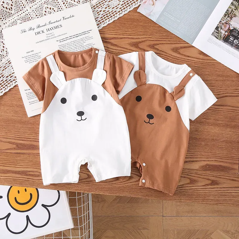 Wholesale Kids Baby Boys Girls Cute Cartoon Short Sleeve Romper