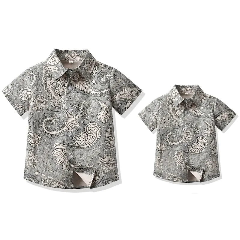 Wholesale Summer Short-Sleeved Lapel Hawaiian Flower Shirt - Image 16