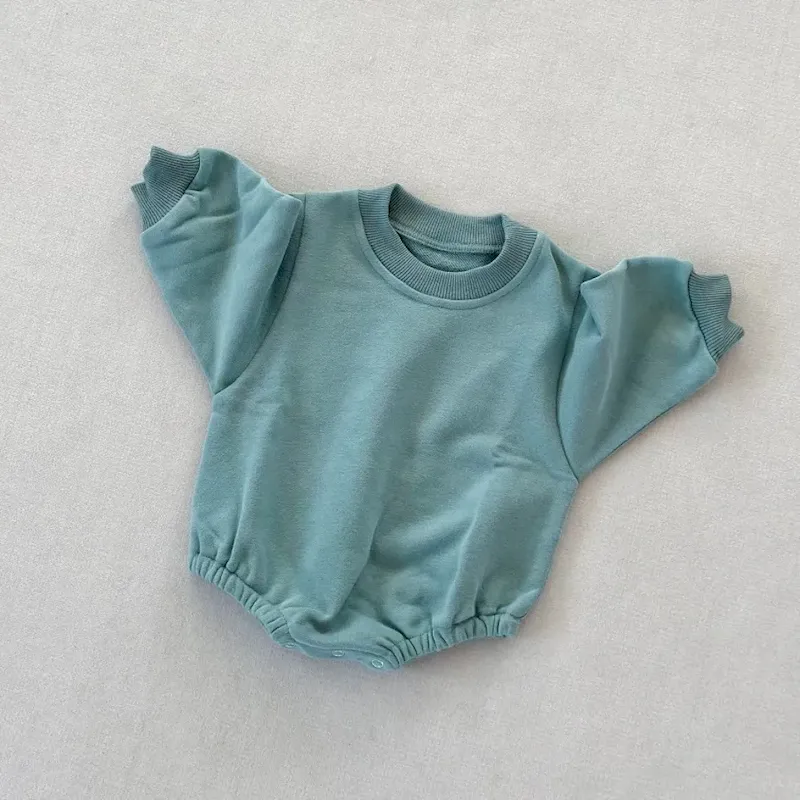 Wholesale Kids Baby Boys And Girls Fashion Simple Solid Color Round-Neck Long-Sleeve Rompers - Image 22