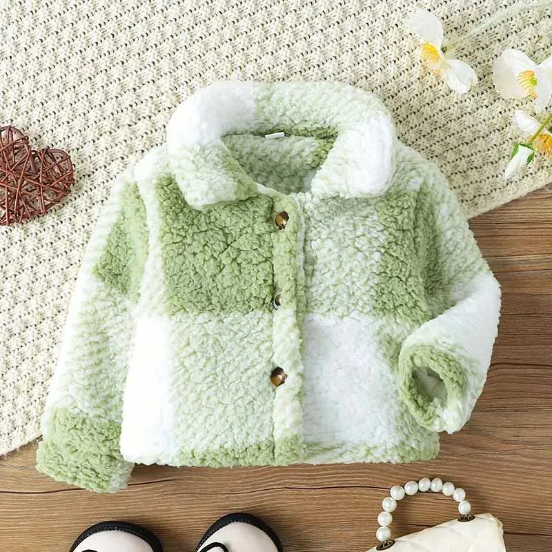 Wholesale Kids Baby Boys Girls Autumn Winter Casual Long Sleeve Plush Coat