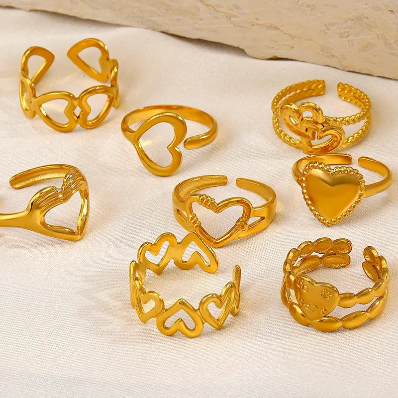 Wholesale Simple Fashion Stainless Steel Heart Ring - Image 5