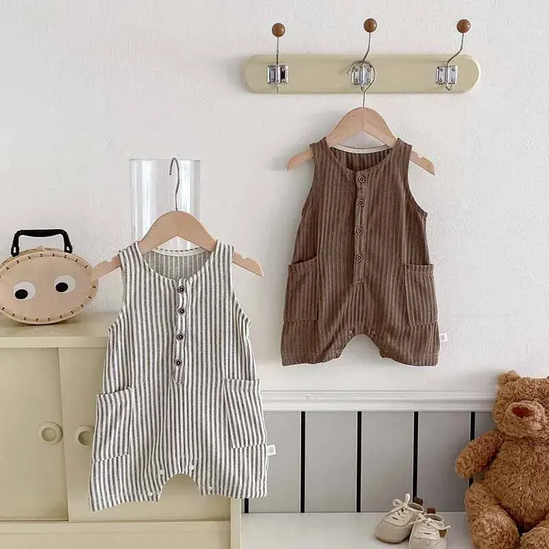 Wholesale Kids Baby Boys Casual Cute Stripe Romper