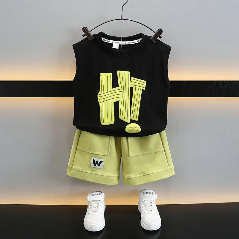 Wholesale Boy Fashion Letter Print Two-Piece Set