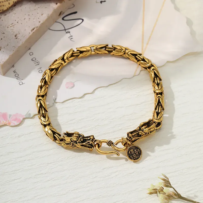 Wholesale Men Fashion Retro Dragon Totem Bracelet - Image 7
