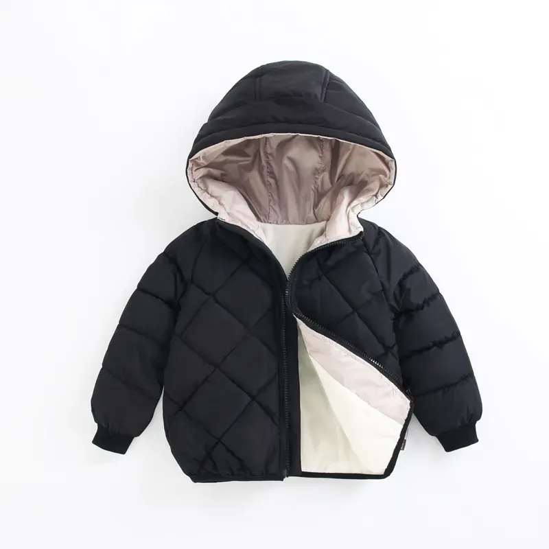 Wholesale Kids Boys And Girls Fall/Winter Cotton-Padded Fleece-Lined Warm Long-Sleeve Hoodies Coat - Image 6