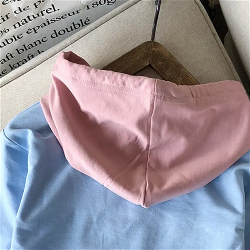 Wholesale Girls Fashion Letter Printed Pleated Design Spliced Hooded Dress - Image 5