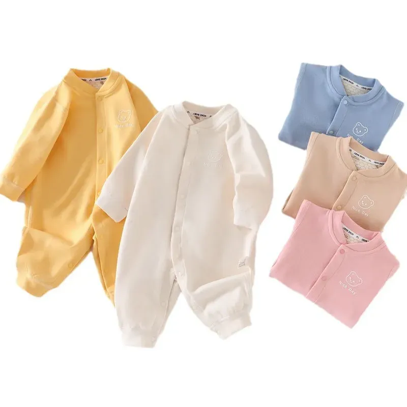 Wholesale Baby Autumn And Winter Basic Long-Sleeved Jumpsuits - Image 5