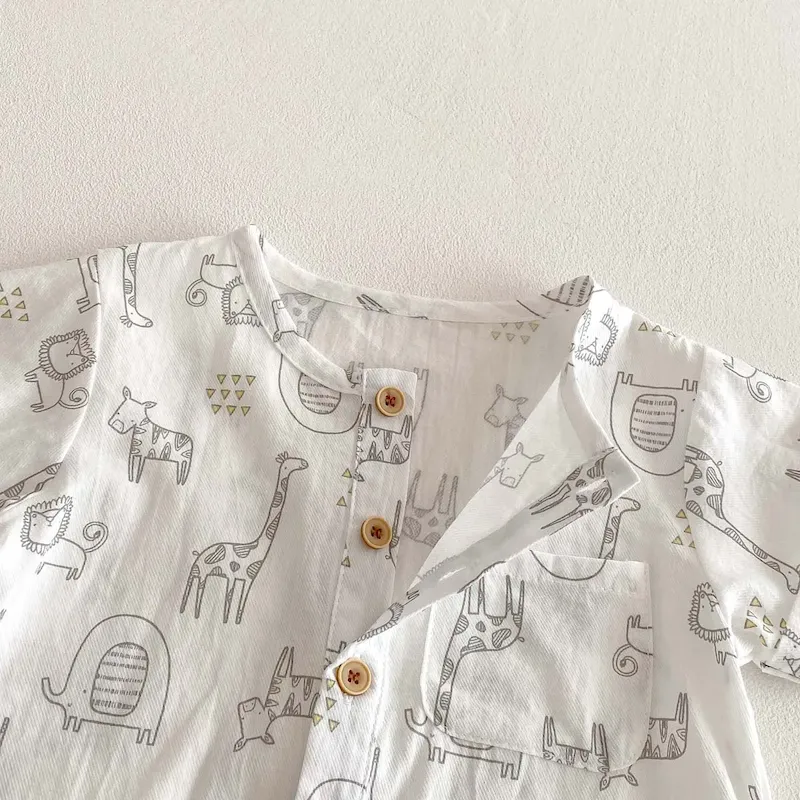 Wholesale Kids Baby Boys Girls Casual Cute Cartoon Print Romper - Image 4