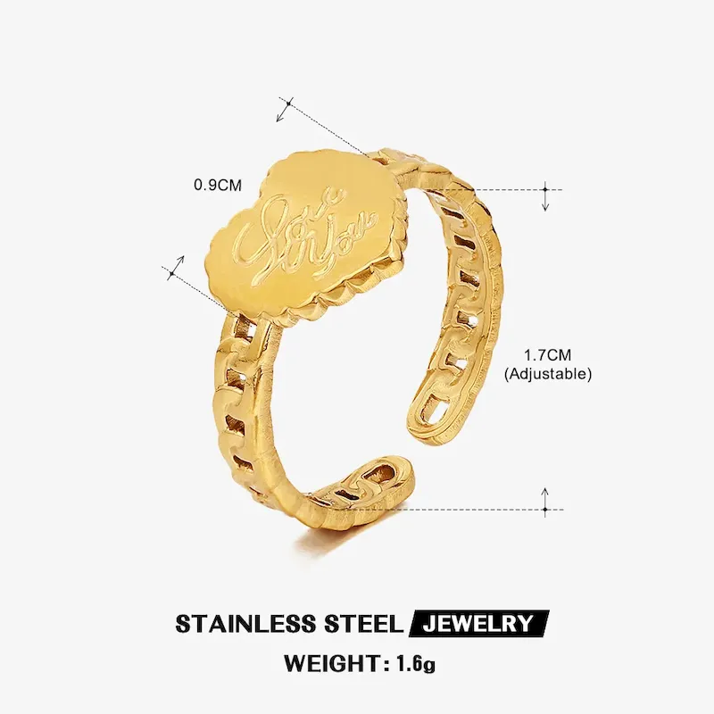 Wholesale Simple Fashion Stainless Steel Heart Ring - Image 21