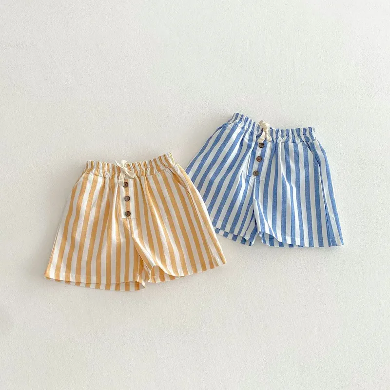 Wholesale Summer Kids Boys Girls Stripe Lace-Up Shorts