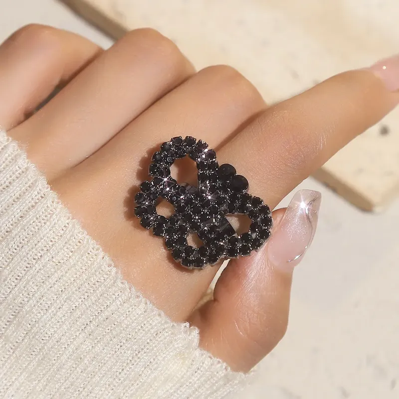 Wholesale Shiny Rhinestone Gemotry Opening Ring - Image 15