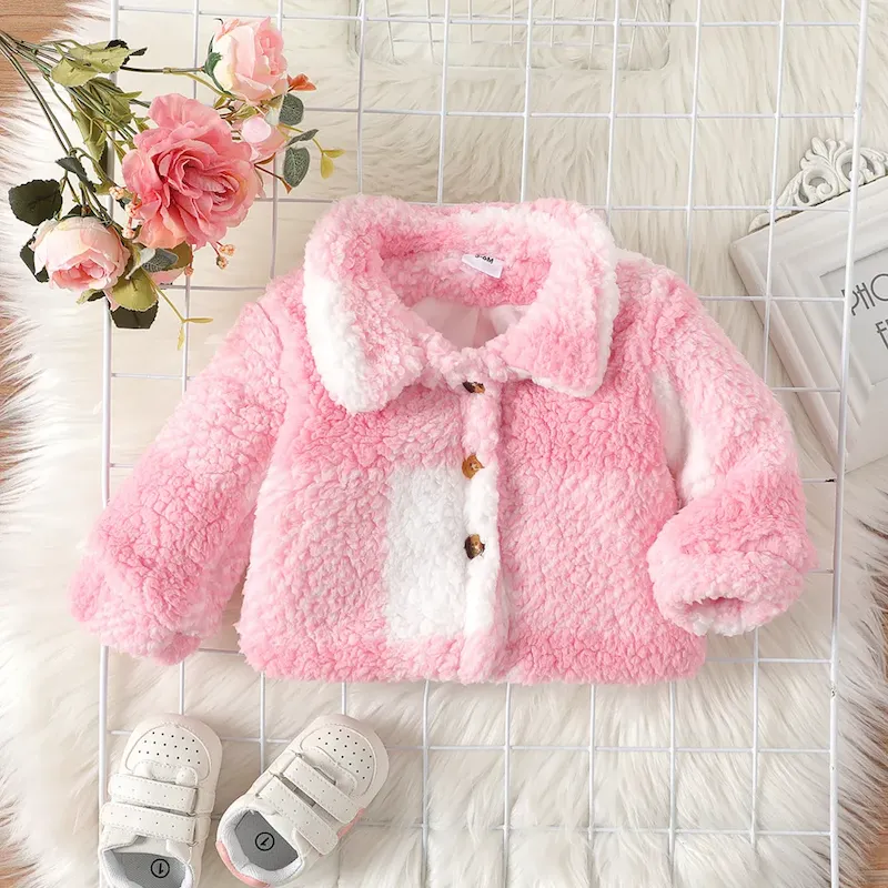 Wholesale Kids Baby Boys Girls Autumn Winter Casual Long Sleeve Plush Coat - Image 3