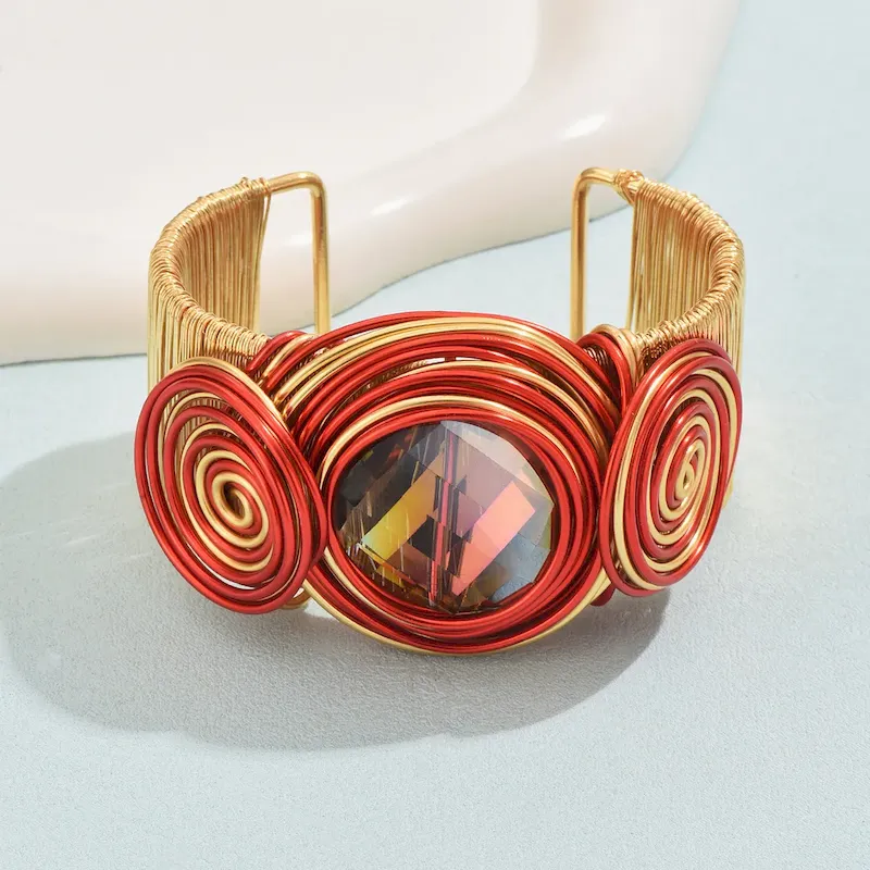 Wholesale Women Fashion Exaggerated Boho Floral Bracelet - Image 13