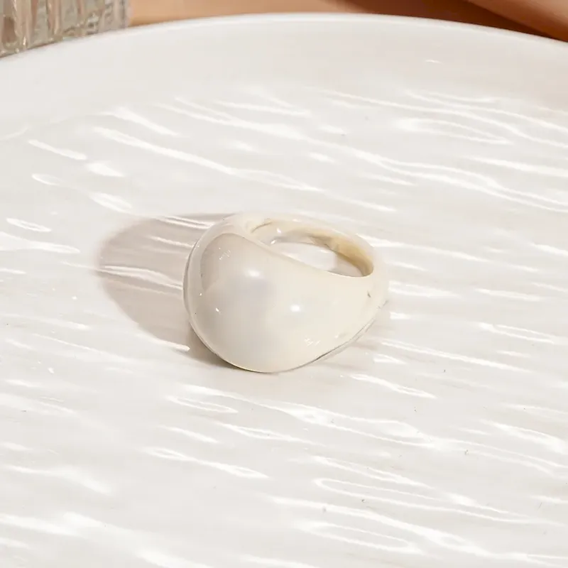 Wholesale Women Fashion Retro Geometric Resin Oval Ring - Image 6