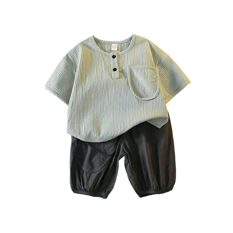 Wholesale Boy'S Casual Solid Two-Piece Set - Image 4